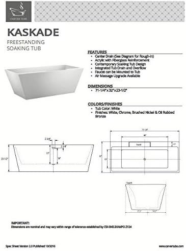Modern White Freestanding Soaking Bathtub - 71