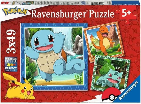 Pokemon Classic Jigsaw Puzzles for Kids, 3-Pack, Age 5+