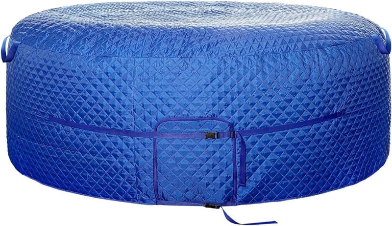 Energy Efficient Inflatable Hot Tub Cover with Straps, Blue