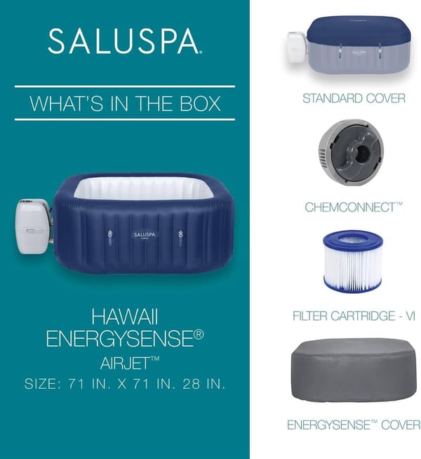 EnergySense Inflatable Hot Tub Spa for 4-6 People with App Control