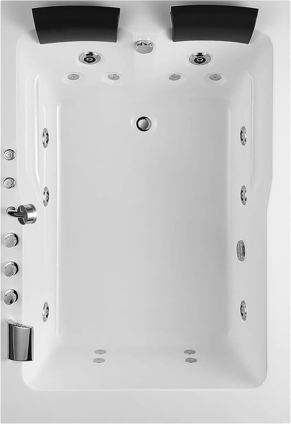 Acrylic Whirlpool Bathtub with Right Drain & Waterfall Faucet