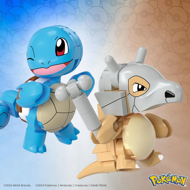 Pokémon Building Toys Set with Squirtle & Cubone, 45 Pieces