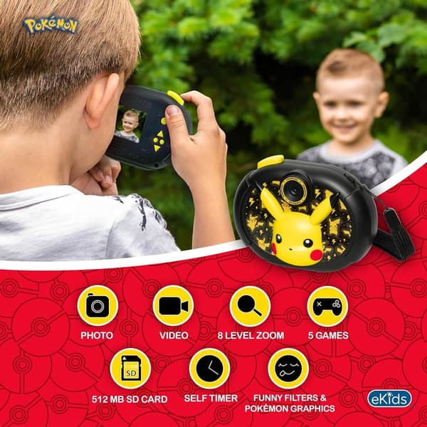 Pokemon Kids Digital Camera with Video Recording and Stickers