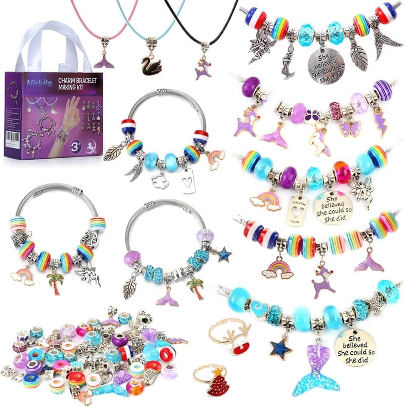 Charm Bracelet Making Kit for Girls - DIY Jewelry Gift for Ages 4-12
