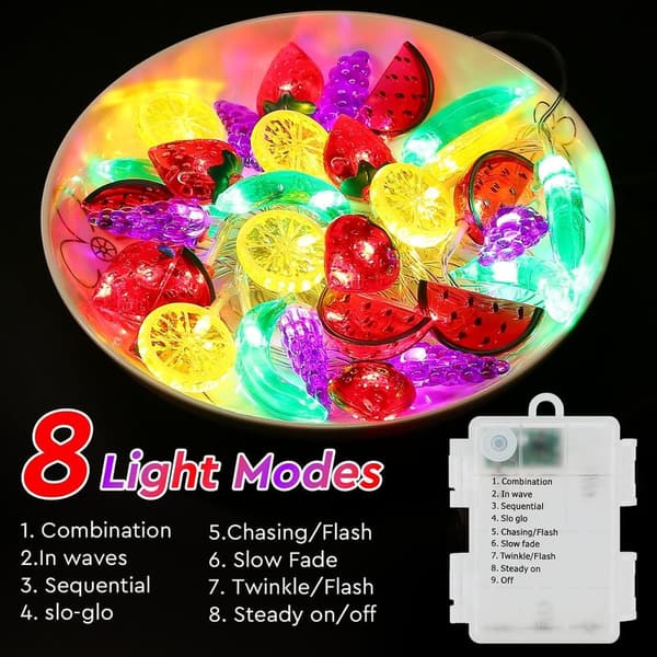 Battery Operated Tropical String Lights - 30 LED - 16 Ft