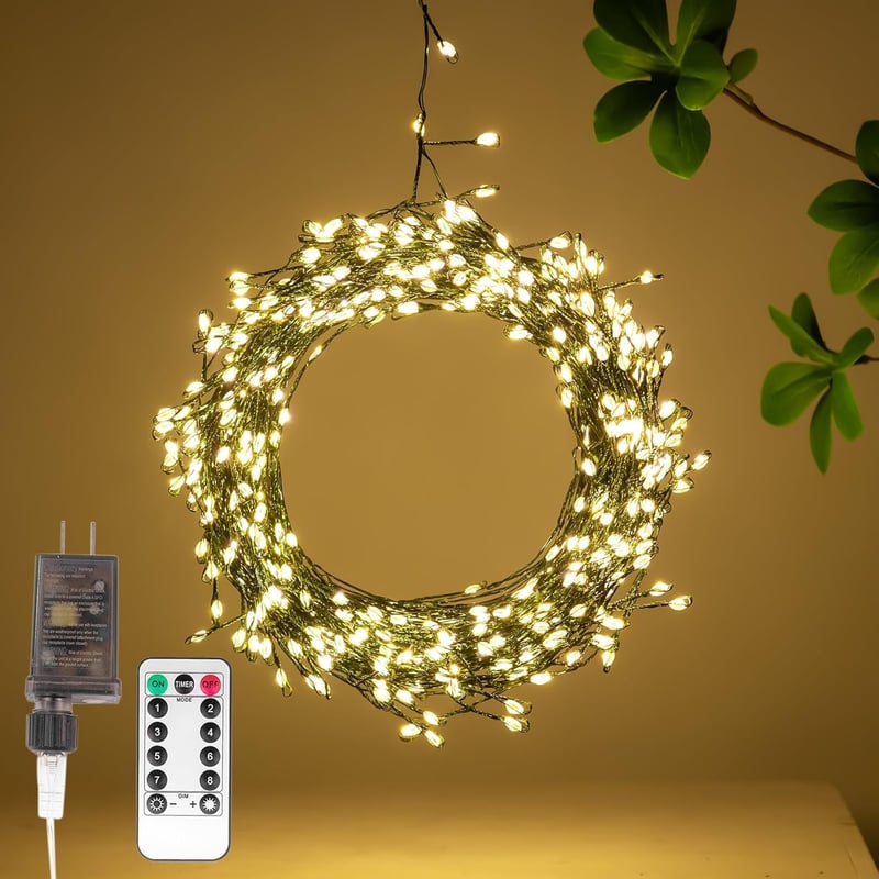 20FT Waterproof Fairy Lights with Remote, 200 LEDs - Indoor/Outdoor Decor