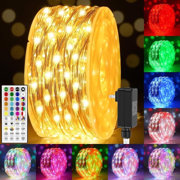 100FT RGB Color-Changing Fairy Lights with Remote