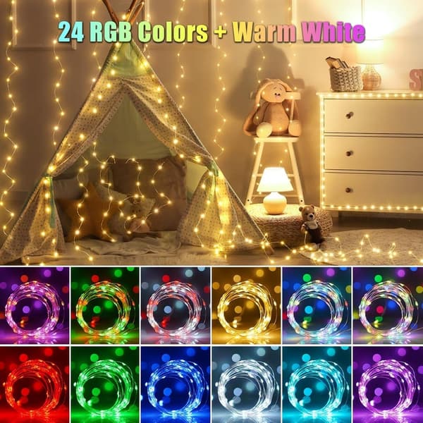 100FT RGB Color-Changing Fairy Lights with Remote