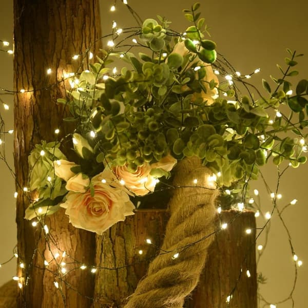 200 LED Warm Fairy Lights with Remote & Timer - 10ft Green Wire
