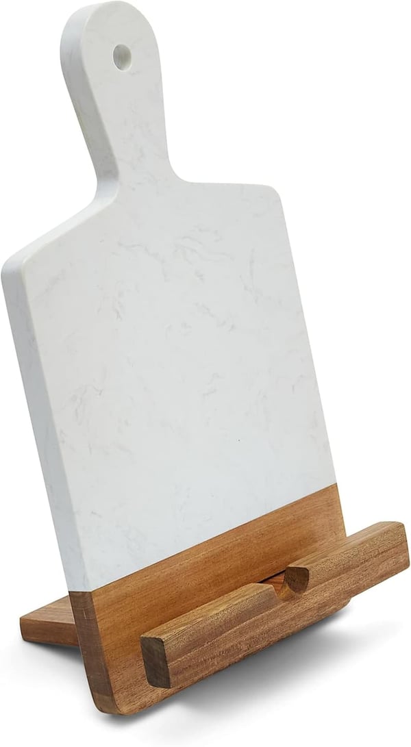 Charcuterie Board Cookbook Holder - White Marble Gift