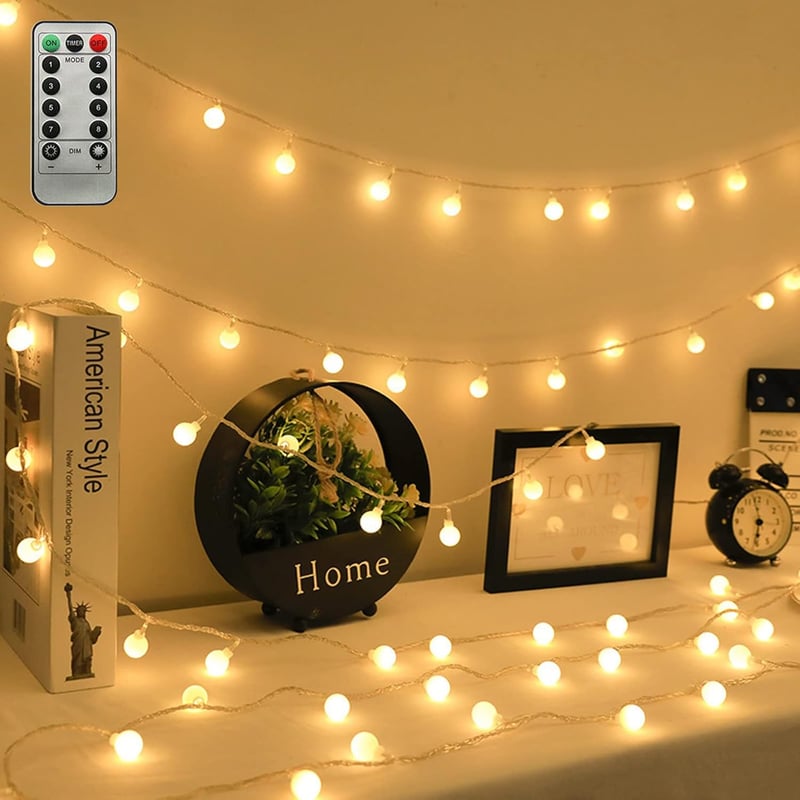 40LED Waterproof Globe Fairy Lights with Remote, 19.6FT