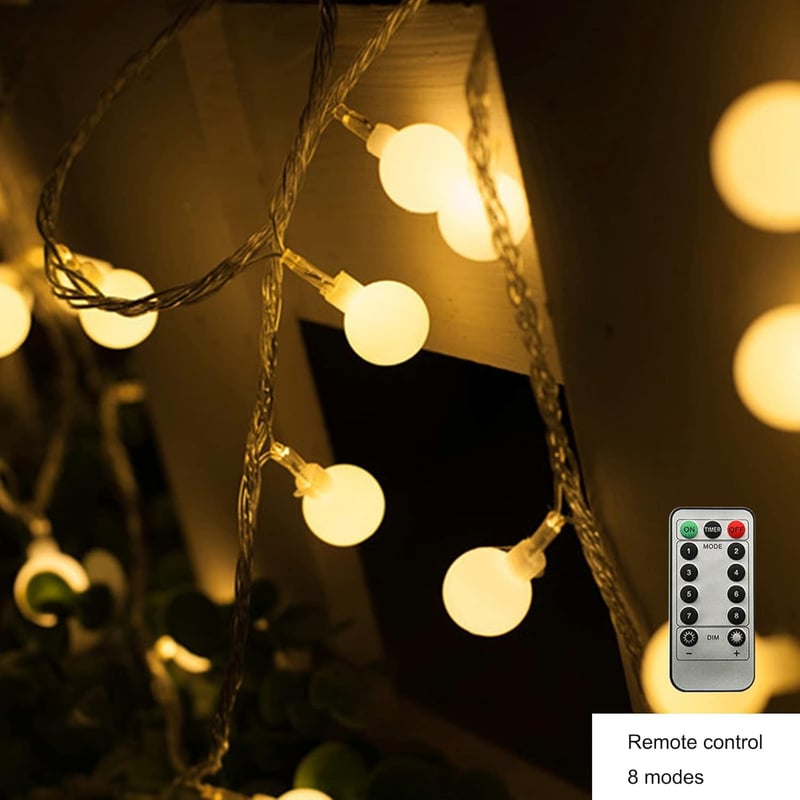 40LED Waterproof Globe Fairy Lights with Remote, 19.6FT