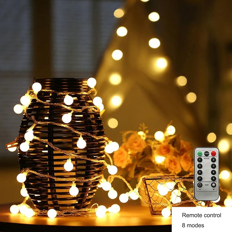 40LED Waterproof Globe Fairy Lights with Remote, 19.6FT