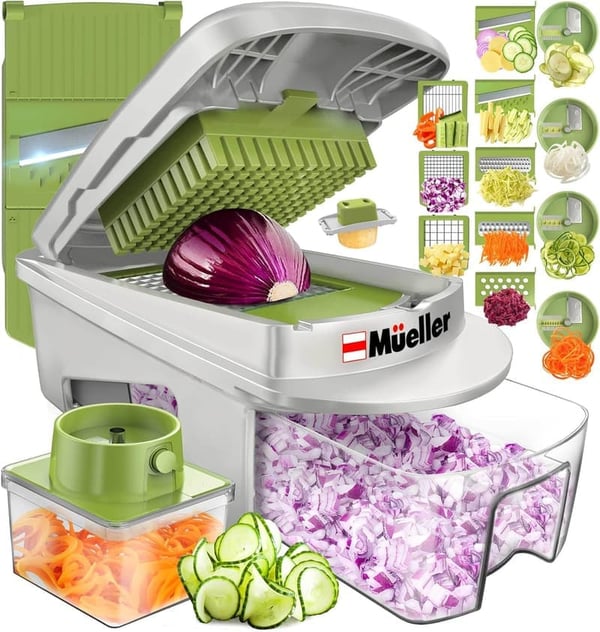 12-Blade Mandoline Slicer & Food Chopper for Kitchen Essentials