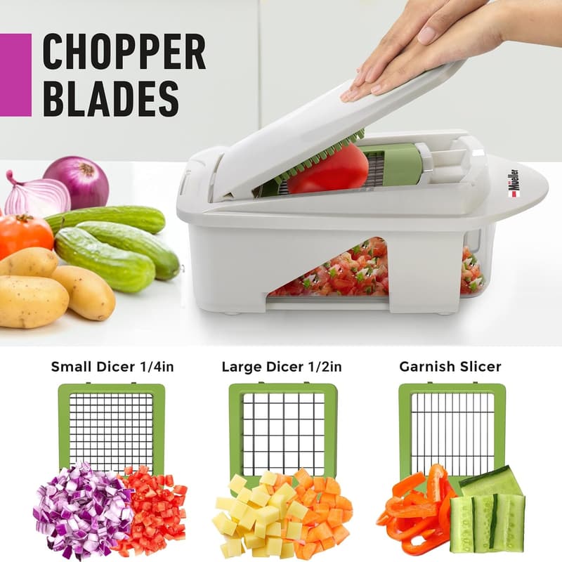 12-Blade Mandoline Slicer & Food Chopper for Kitchen Essentials
