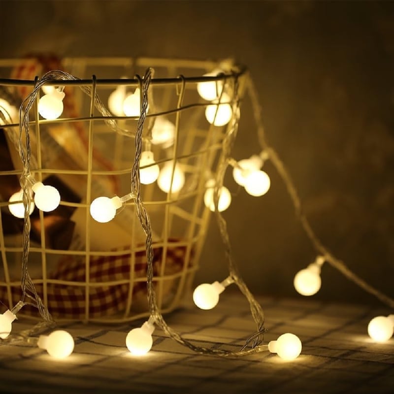 10ft Warm White Globe Fairy Lights for Parties and Home Decor