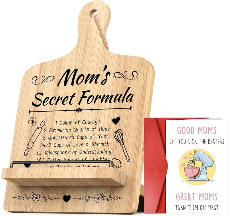 Mother's Day Cookbook Stand with Card for Moms