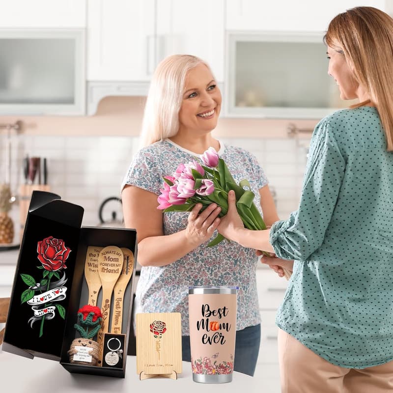 Mother's Day Cooking Gift Basket with Handmade Wooden Tools