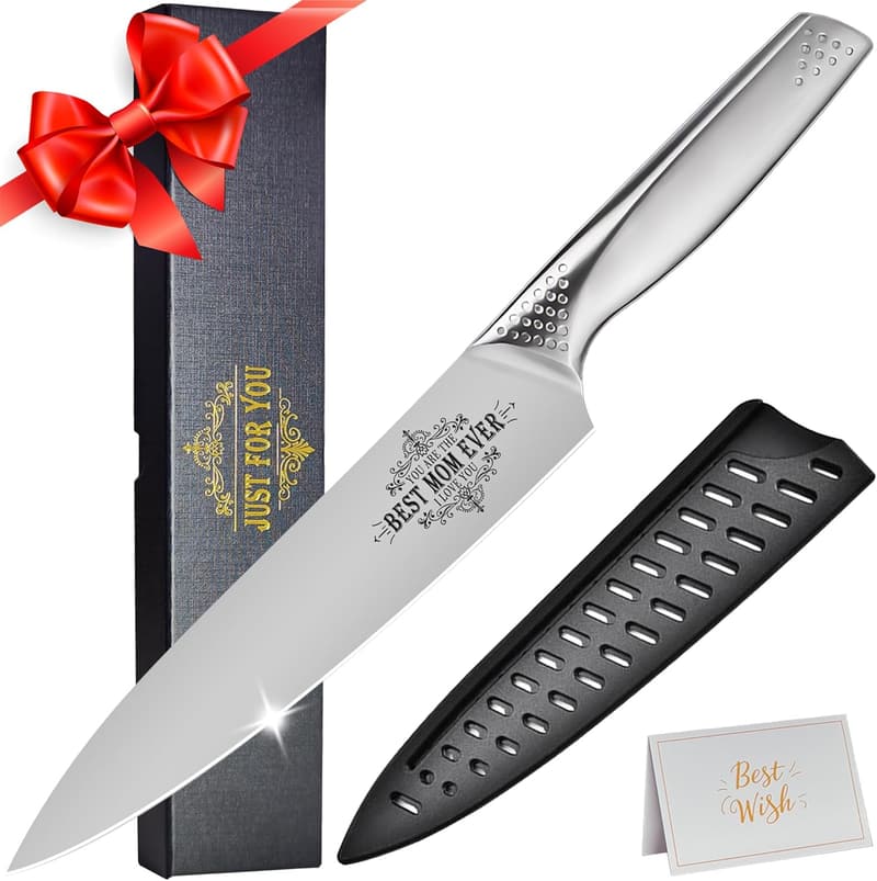Engraved 8-Inch Kitchen Knife for Mom - Mother's Day Gift