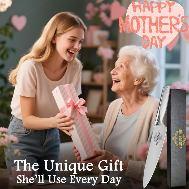 Engraved 8-Inch Kitchen Knife for Mom - Mother's Day Gift