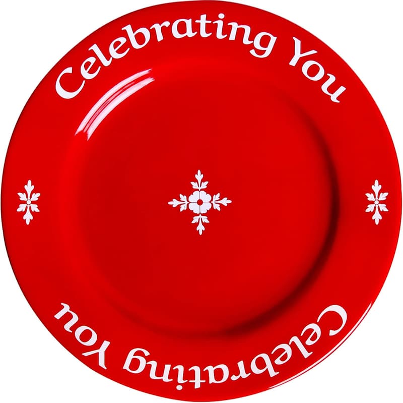 Birthday Custom Gift Box - Red Plate, Microwave & Dishwasher Safe