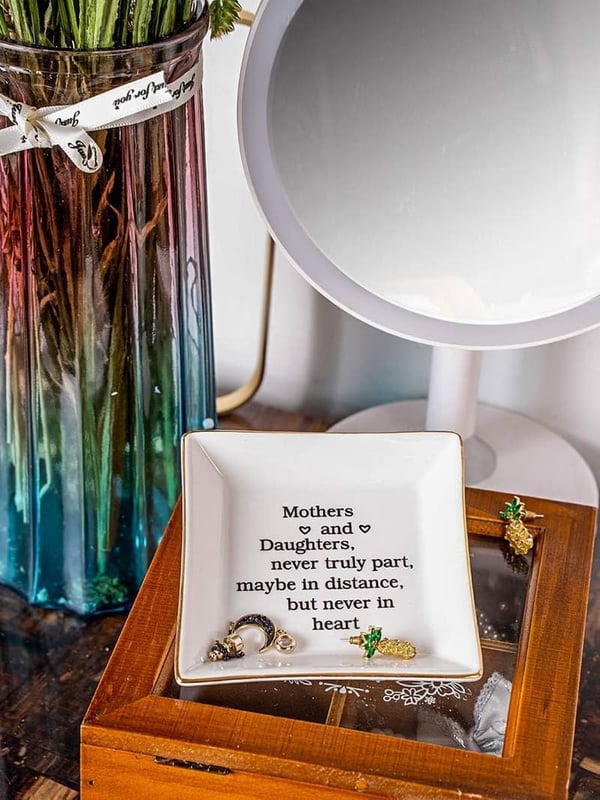 Mother's Day Ceramic Jewelry Tray for Mom from Daughter
