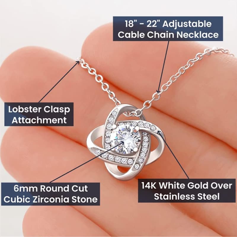 Bonus Daughter Necklace with Message Card & Gift Box