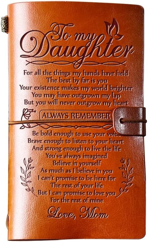 To My Daughter Leather Journal - Refillable 140 Page Gift