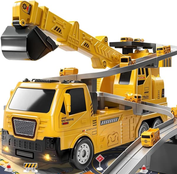 Kids Construction Crane Toy Set for Ages 3-7 - Outdoor Playset