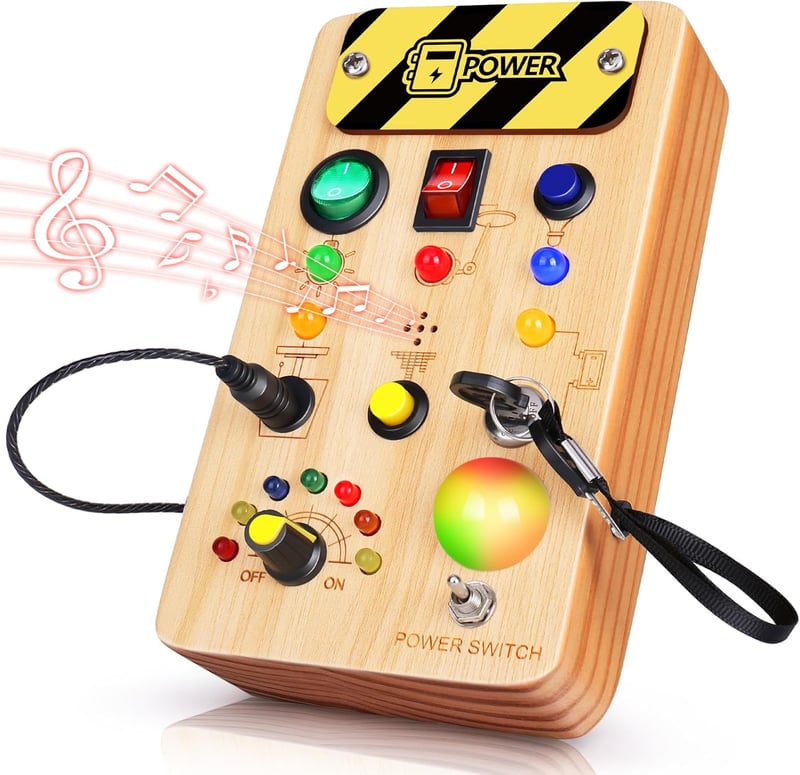 Montessori Busy Board for Toddlers - Educational Sensory Toy