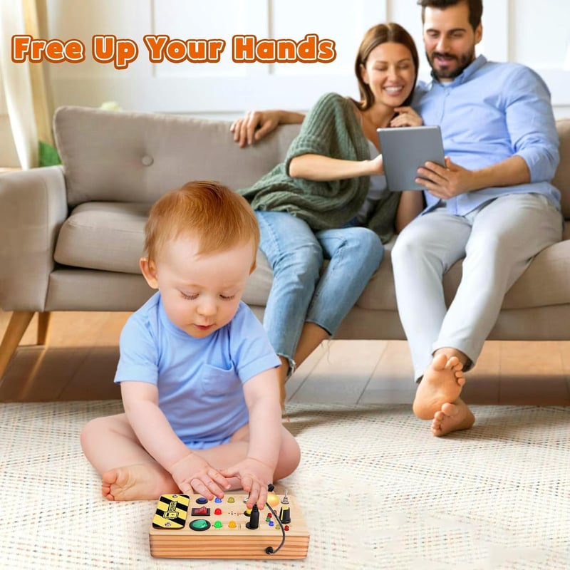Montessori Busy Board for Toddlers - Educational Sensory Toy