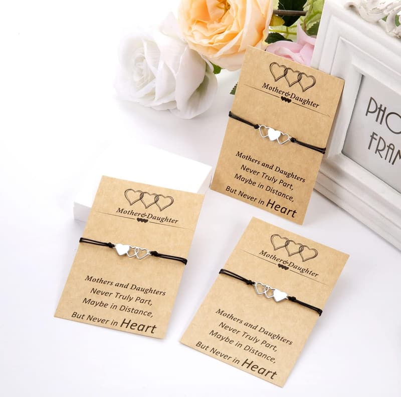 Matching Mother-Daughter Heart Bracelets Set - Mother's Day Gift