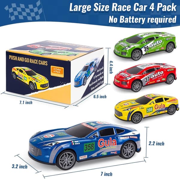 Push and Go Race Trucks Toy Cars Set for Toddlers
