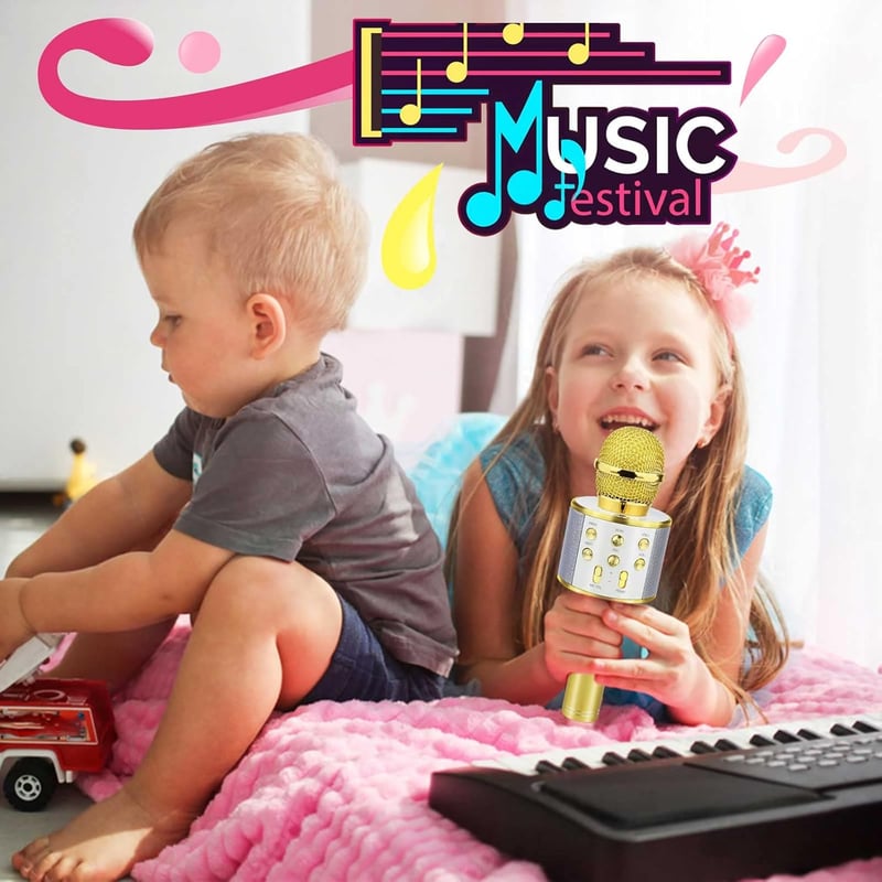 Bluetooth Karaoke Microphone for Kids - Birthday Gift for Girls