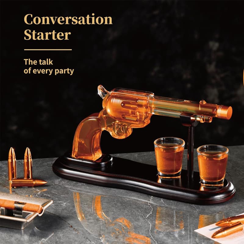 Men's Whiskey Decanter Set with Shot Glasses - Unique Birthday Gift