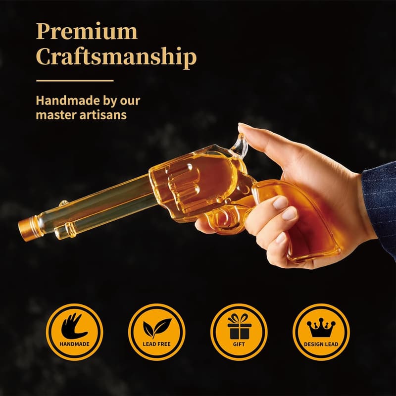 Men's Whiskey Decanter Set with Shot Glasses - Unique Birthday Gift