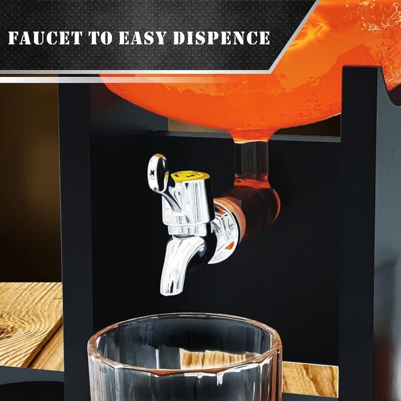 Football Whiskey Decanter Set with Glasses - 47oz Gift for Men