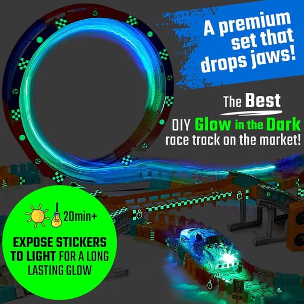 Glow-in-the-Dark Race Track Toy Set - Fun Birthday Gift for Kids