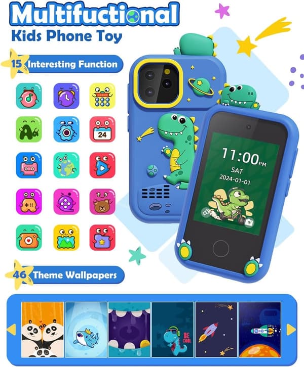 Kids Dinosaur Smartphone Toy with Games - Ages 4-10