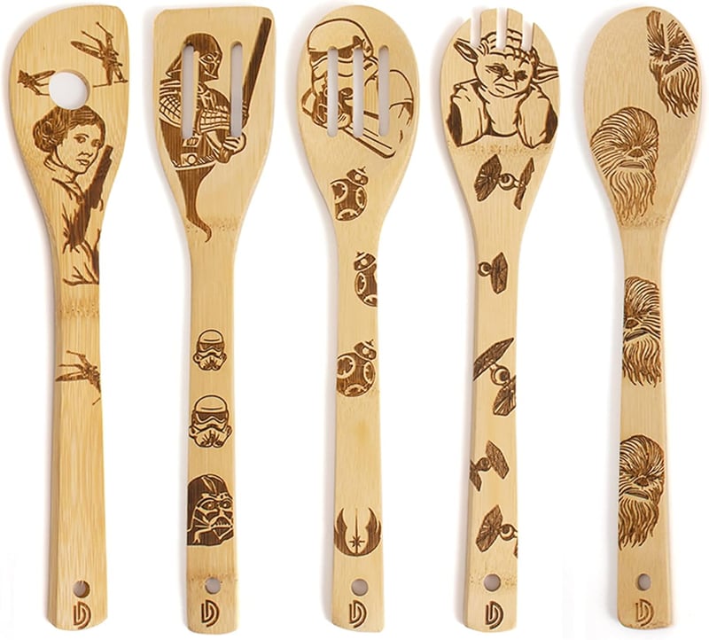 Star Wars Carved Wooden Cooking Spoons - 5-Piece Set