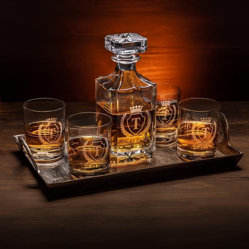 Personalized Whiskey Decanter Set for Weddings & Anniversaries