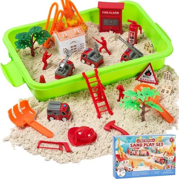Firefighter Sensory Bin Toy Set for Ages 3-7, 50 Pcs