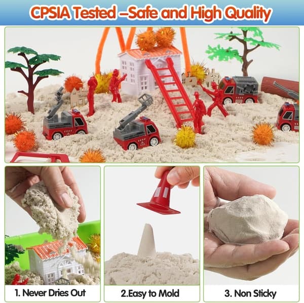 Firefighter Sensory Bin Toy Set for Ages 3-7, 50 Pcs