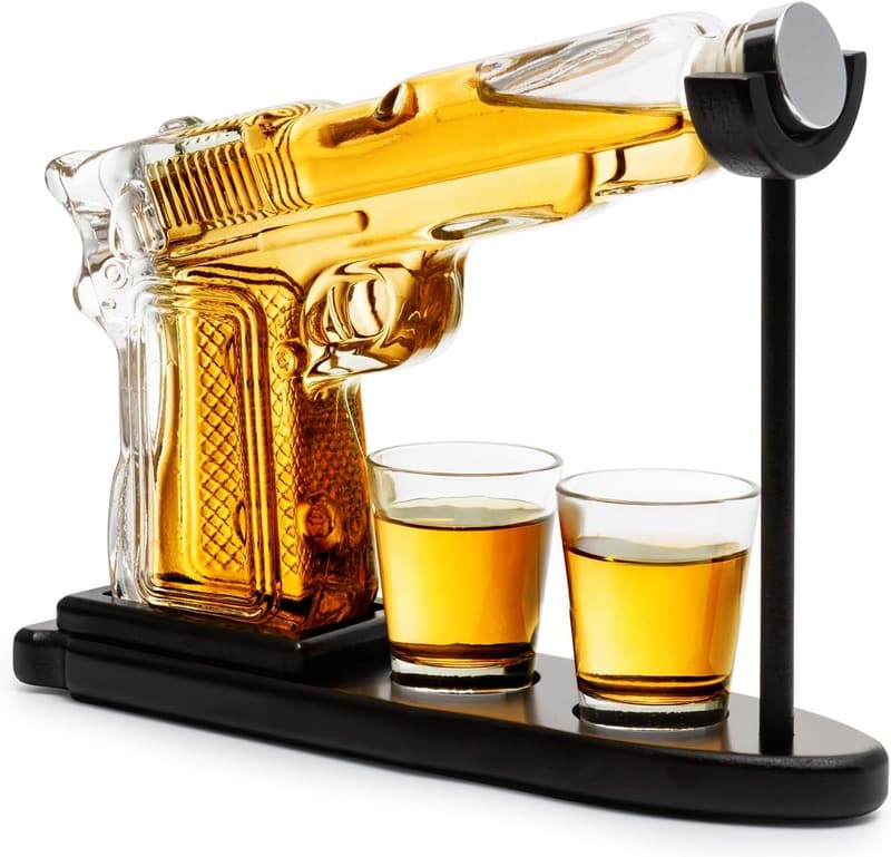 Unique 9 Oz Whiskey Gun Decanter Set for Dad's Birthday