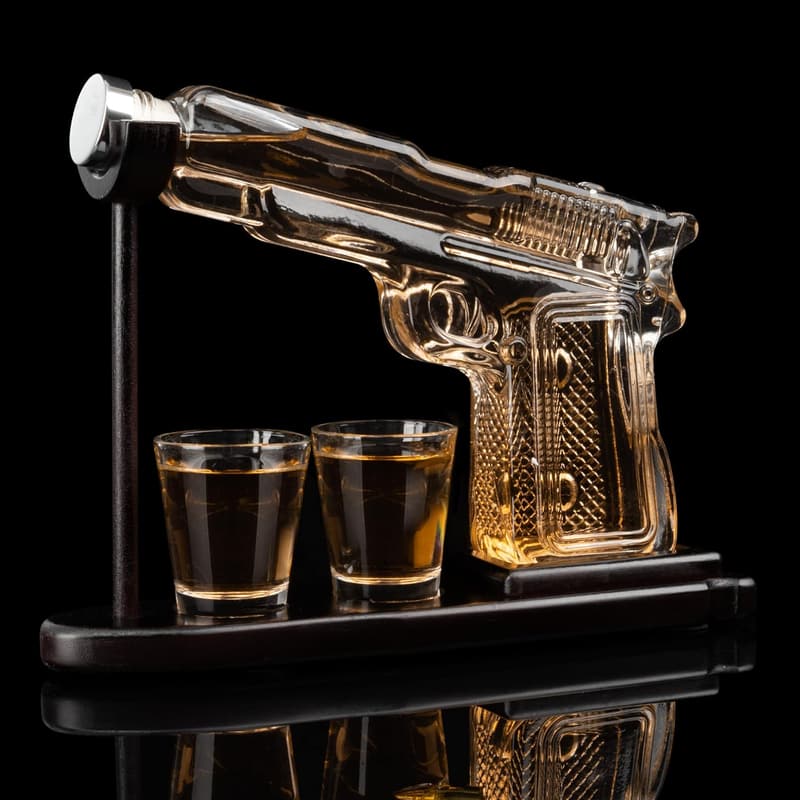 Unique 9 Oz Whiskey Gun Decanter Set for Dad's Birthday