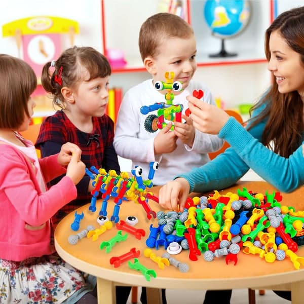 Kids STEM Building Blocks Set - 186 Pcs Educational Gift