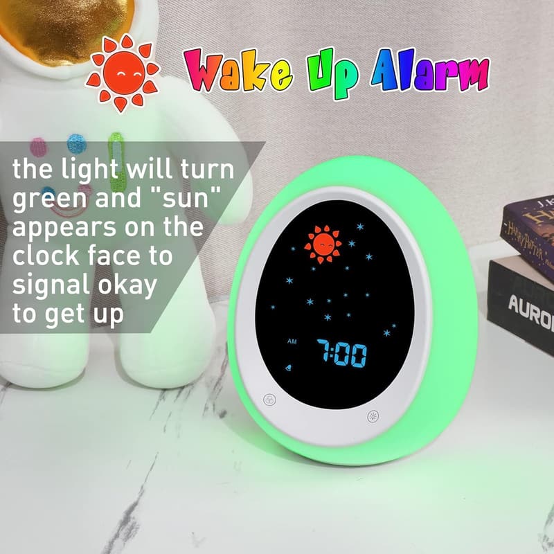 Toddler Sleep Training Clock with Sound & Night Light