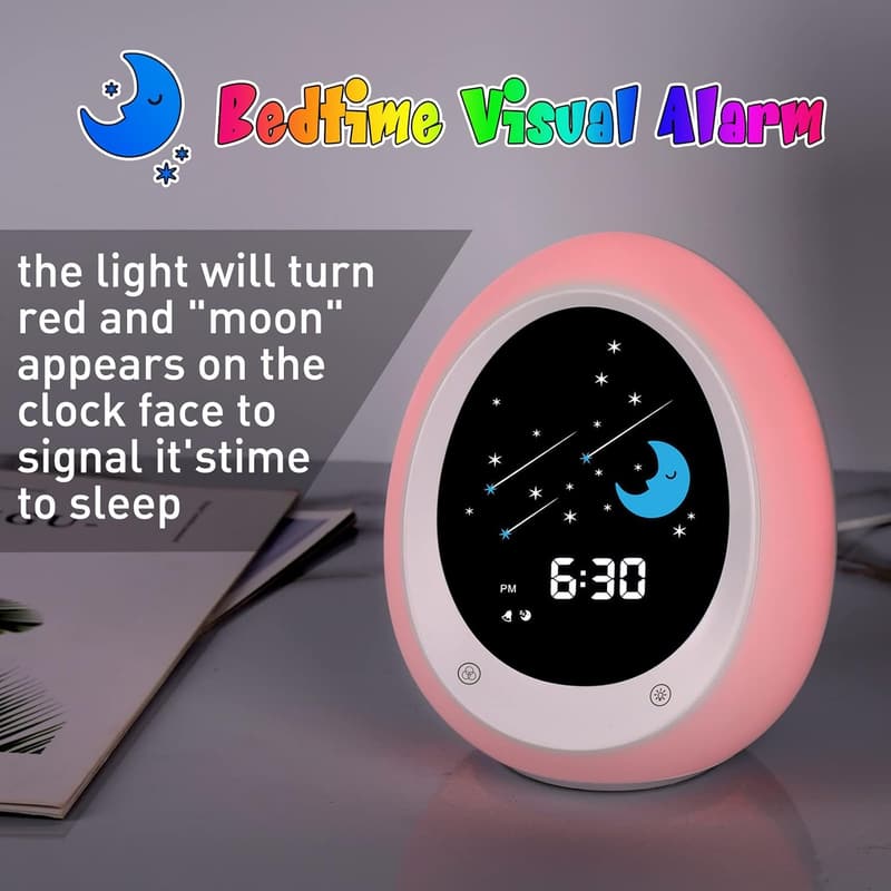 Toddler Sleep Training Clock with Sound & Night Light