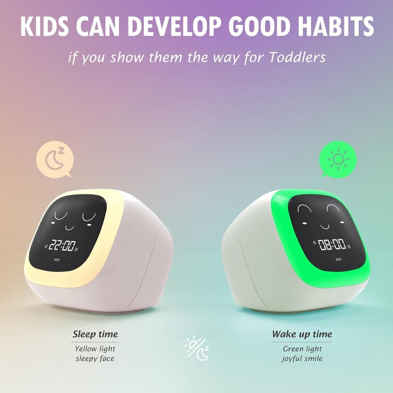 Kids' Sleep Training Alarm Clock with Night Light & Sound Machine