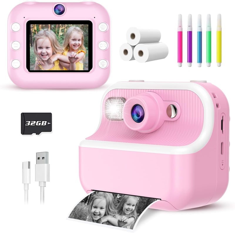 Kids Camera Instant Print - 1080P Toddler Toy for Ages 3-12